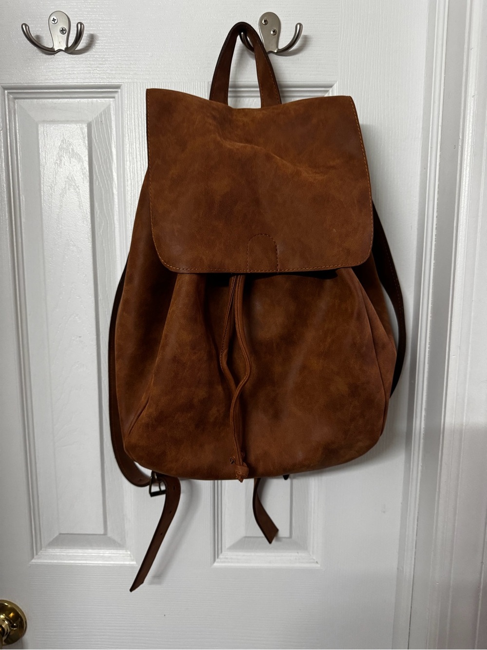 Classic Brown Vegan Leather Backpack - Redmaus